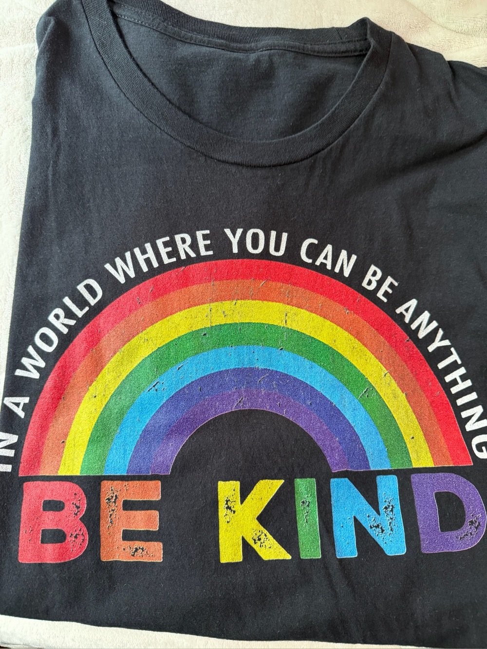 Be Kind Rainbow Graphic Black Tank Top xxl sleeveless